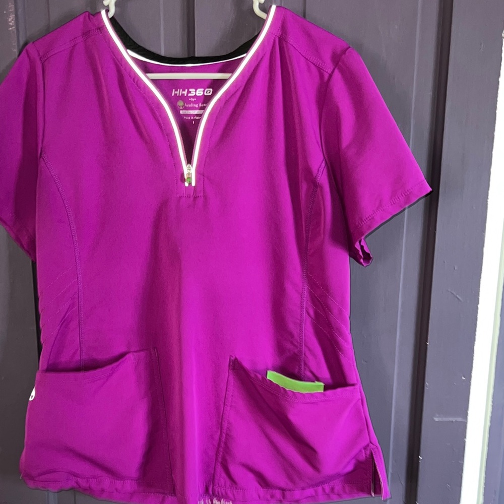 Women's Purple Healing Hands Scrub Top